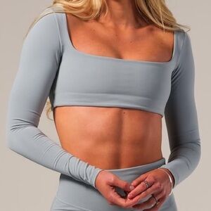 NWT Acta Mineral Collection Stylish Gray Crop Top